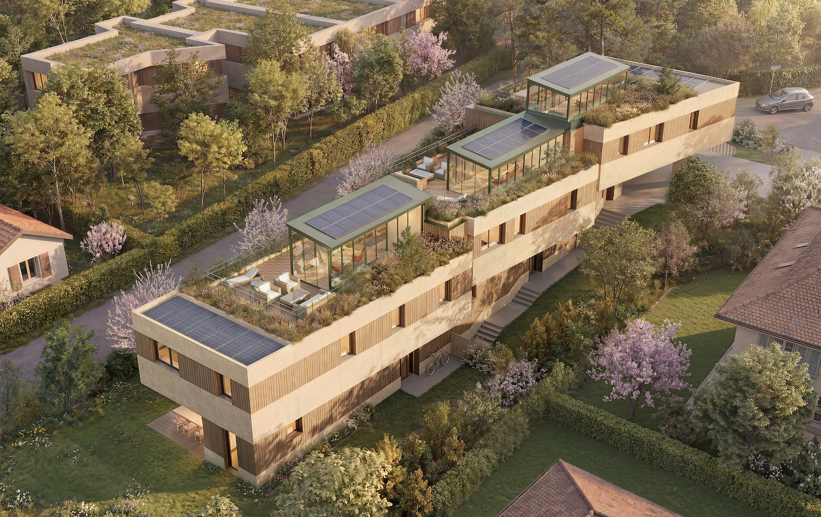 Résidence Oasis à Lancy - vue aérienne