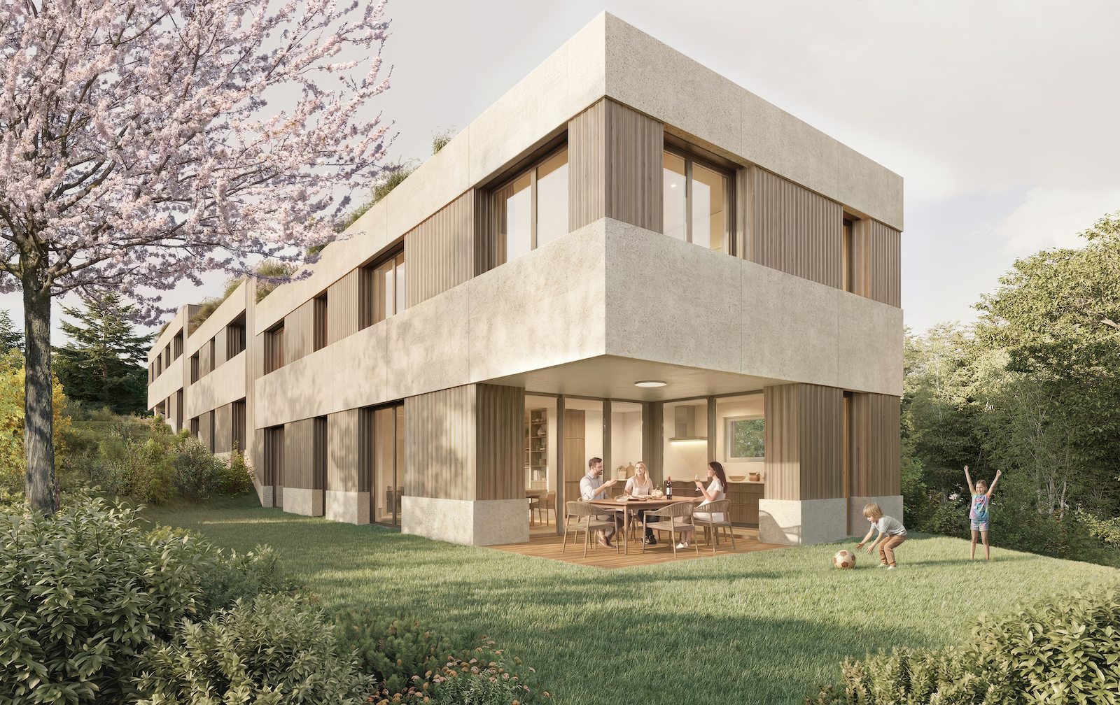 Résidence Oasis à Lancy - vue du jardin